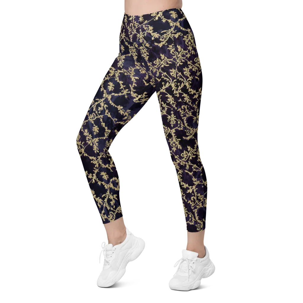 Velvet Versailles on Leggings with Pockets — Left Front