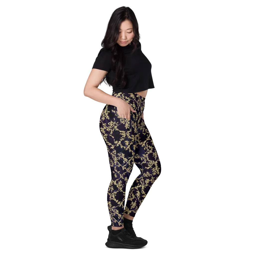 Velvet Versailles on Leggings with Pockets — Right