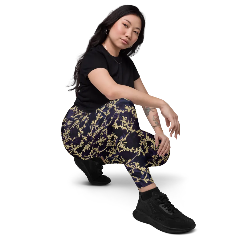 Velvet Versailles on Leggings with Pockets — Right Front