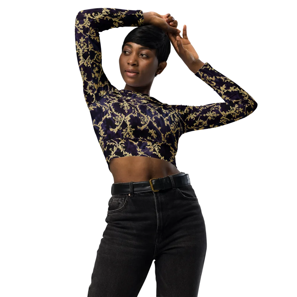 Velvet Versailles on Long Sleeve Crop Top — Front