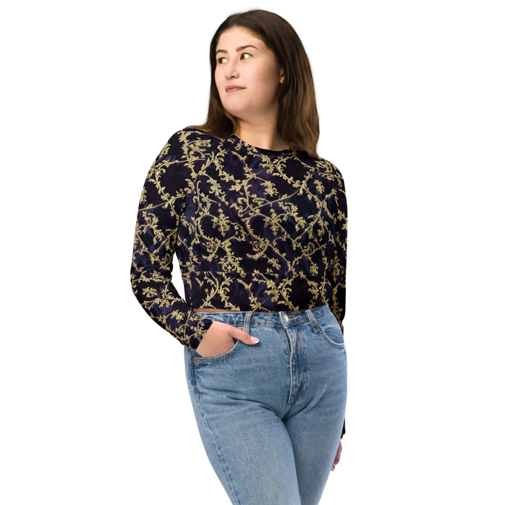 Velvet Versailles on Long Sleeve Crop Top — Front