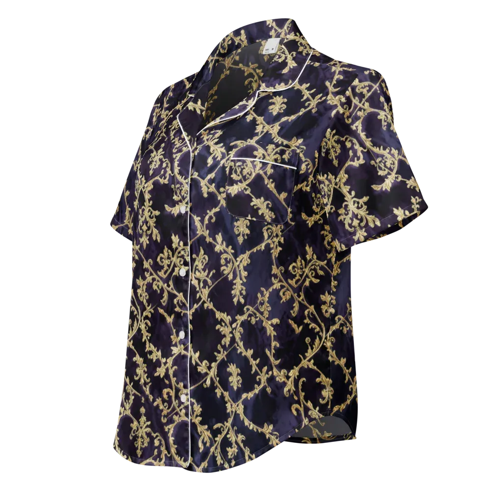 Velvet Versailles on Women's Short Sleeve Pajama Top — Left Front
