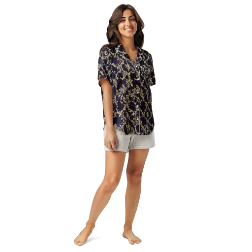 Velvet Versailles on a Women's Short Sleeve Pajama Top