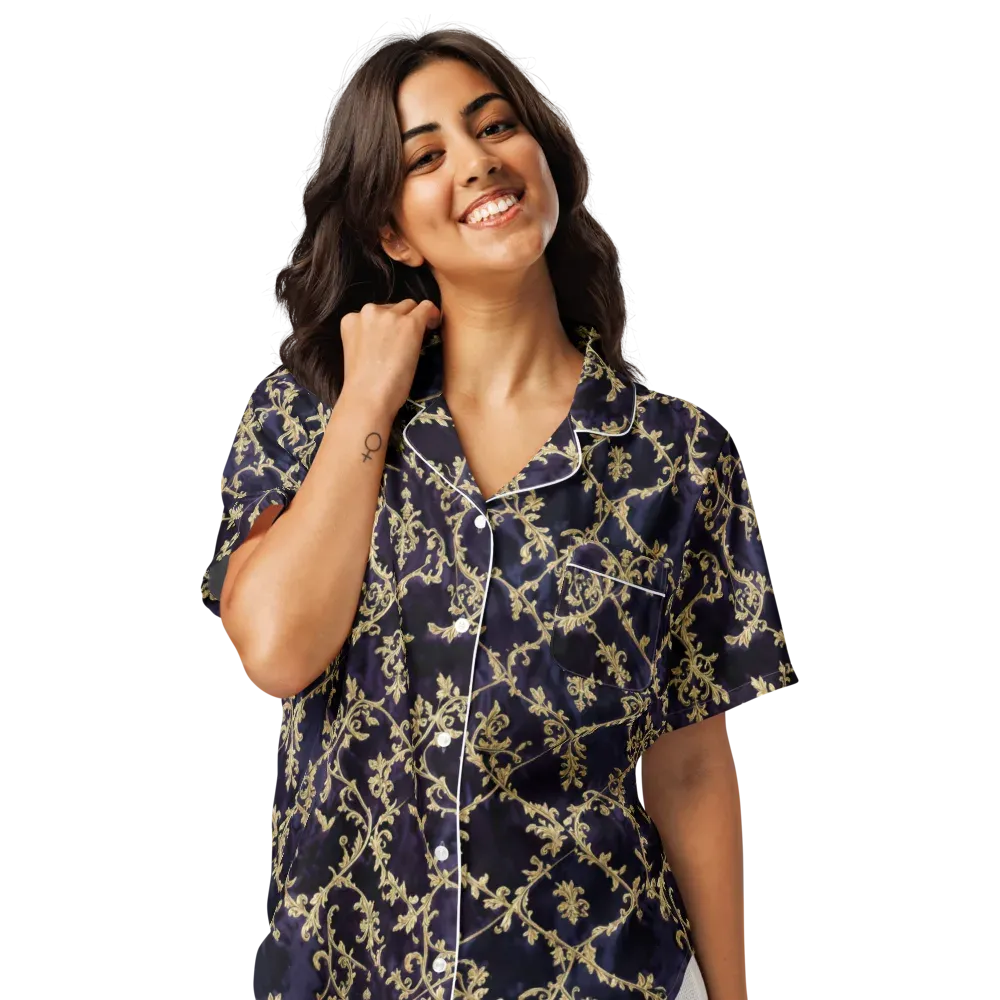 Velvet Versailles on Women's Short Sleeve Pajama Top — Front