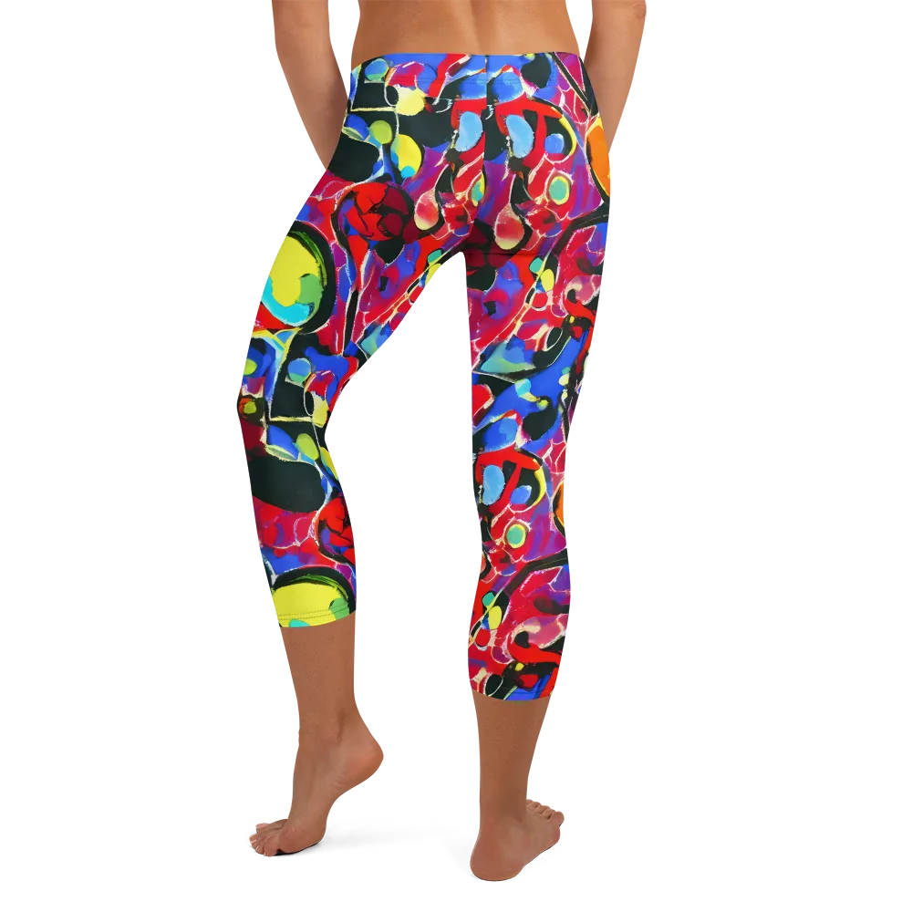 Kaleidoscope Fever on Capri Leggings — Back