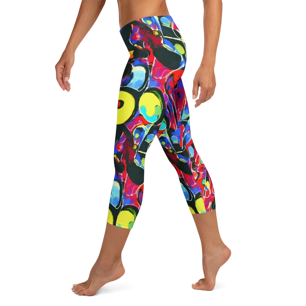 Kaleidoscope Fever on Capri Leggings — Left