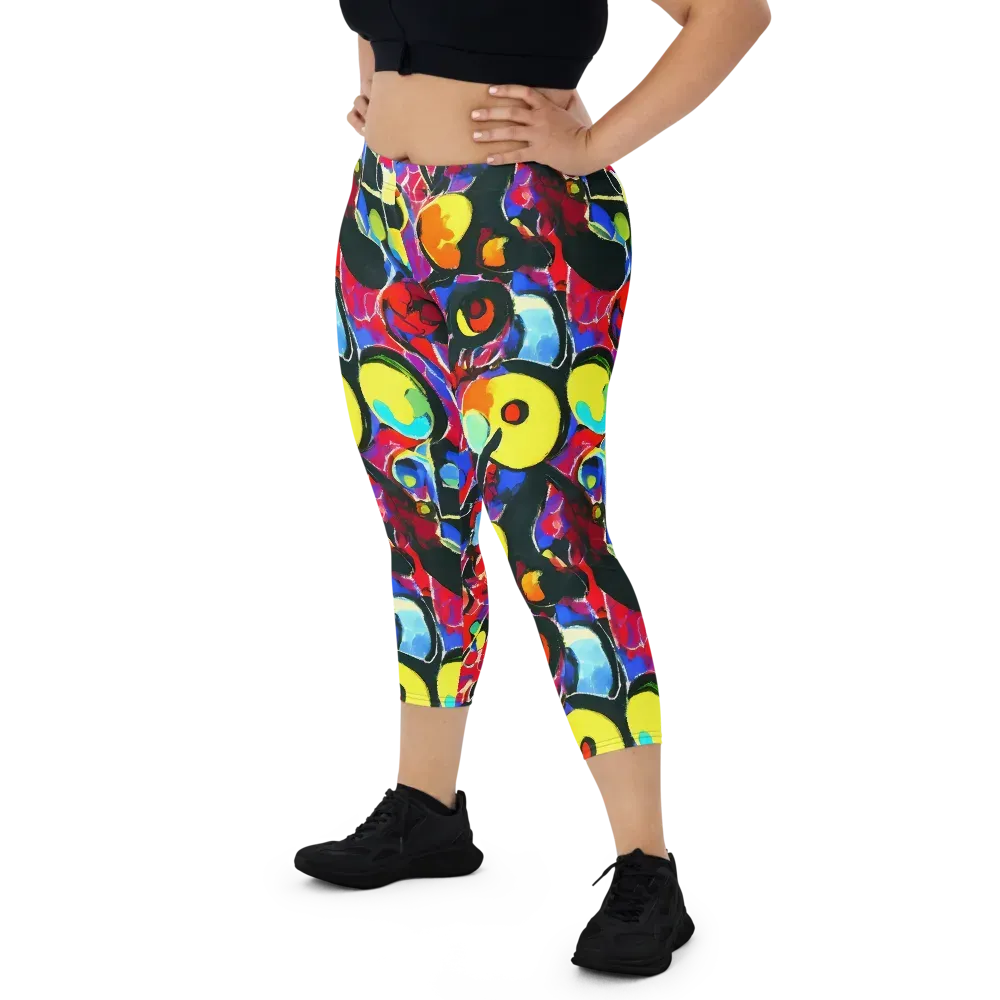 Kaleidoscope Fever on Capri Leggings — Front