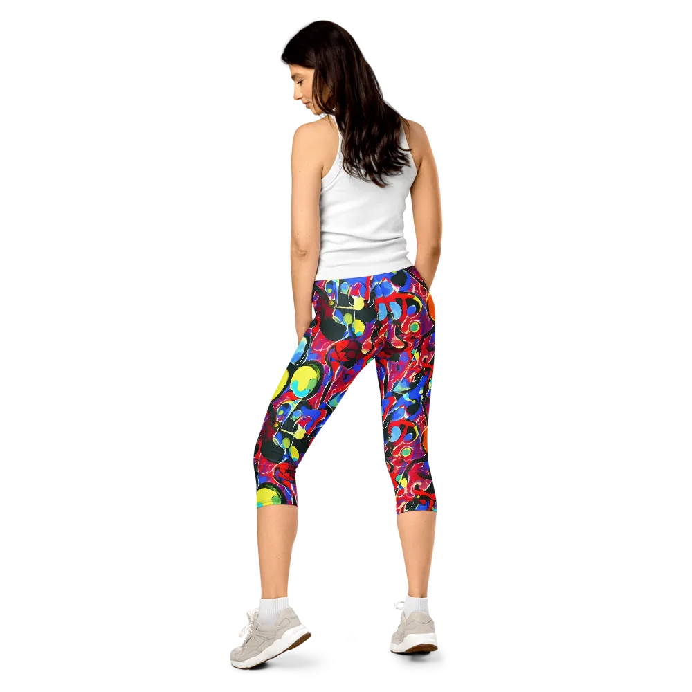 Kaleidoscope Fever on Capri Leggings — Back