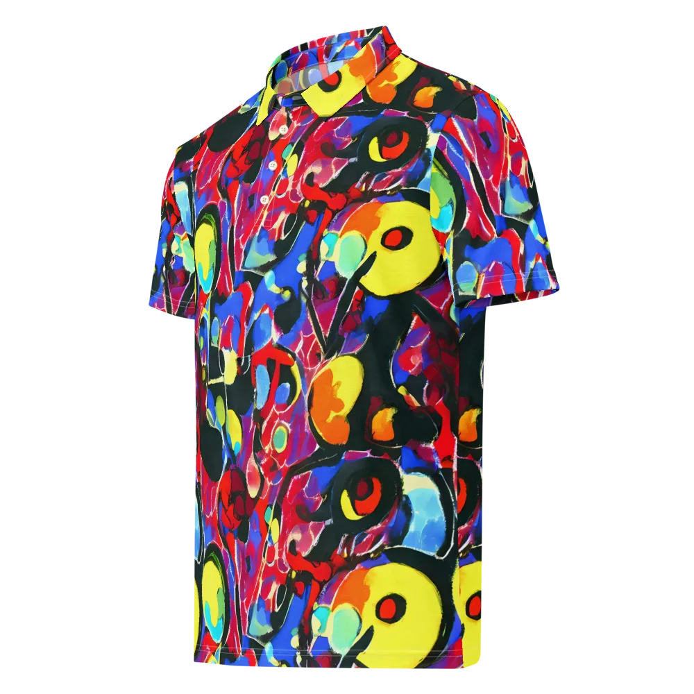 Kaleidoscope Fever on Men's Slim Fit Polo Shirt — Left Front