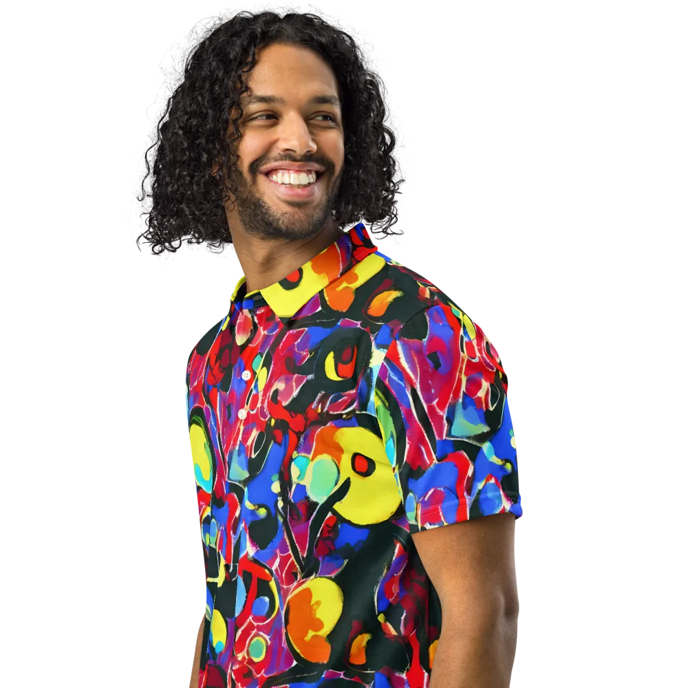 Kaleidoscope Fever on Men's Slim Fit Polo Shirt — Left Front