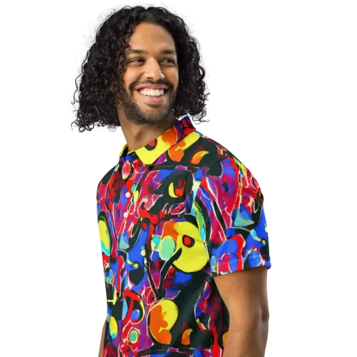 Kaleidoscope Fever on a Men's Slim Fit Polo Shirt