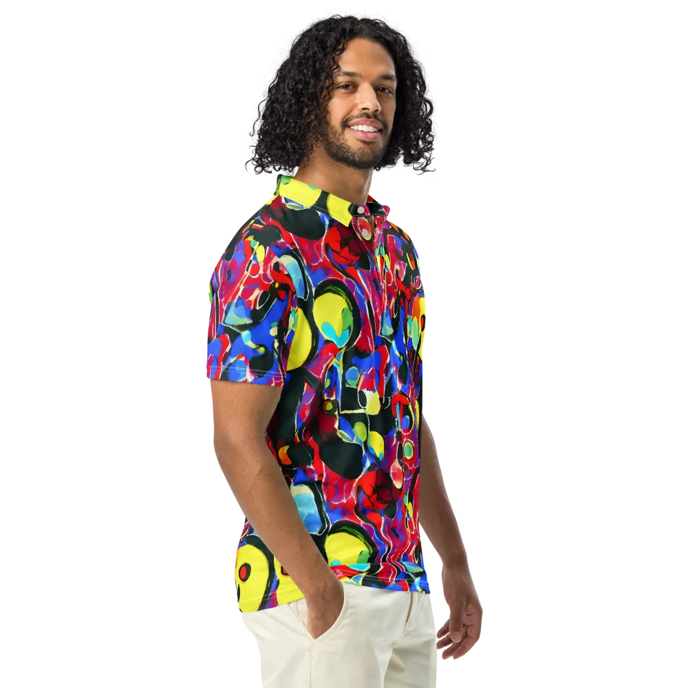 Kaleidoscope Fever on Men's Slim Fit Polo Shirt — Right Front