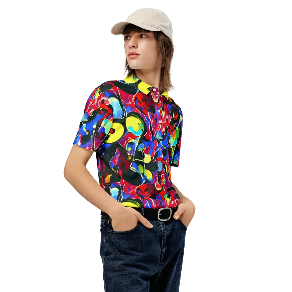 Kaleidoscope Fever on Men's Slim Fit Polo Shirt — Right Front