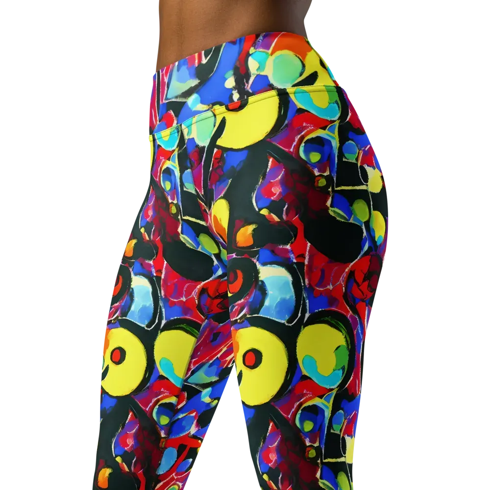 Kaleidoscope Fever on Yoga Leggings — Left Front