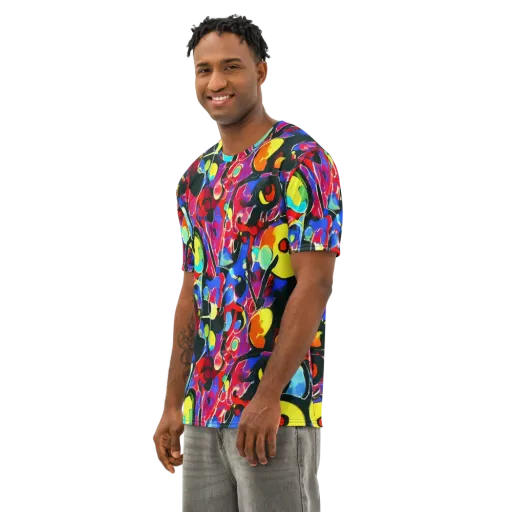 Kaleidoscope Fever on a Men's Cotton Crew Neck T-Shirt