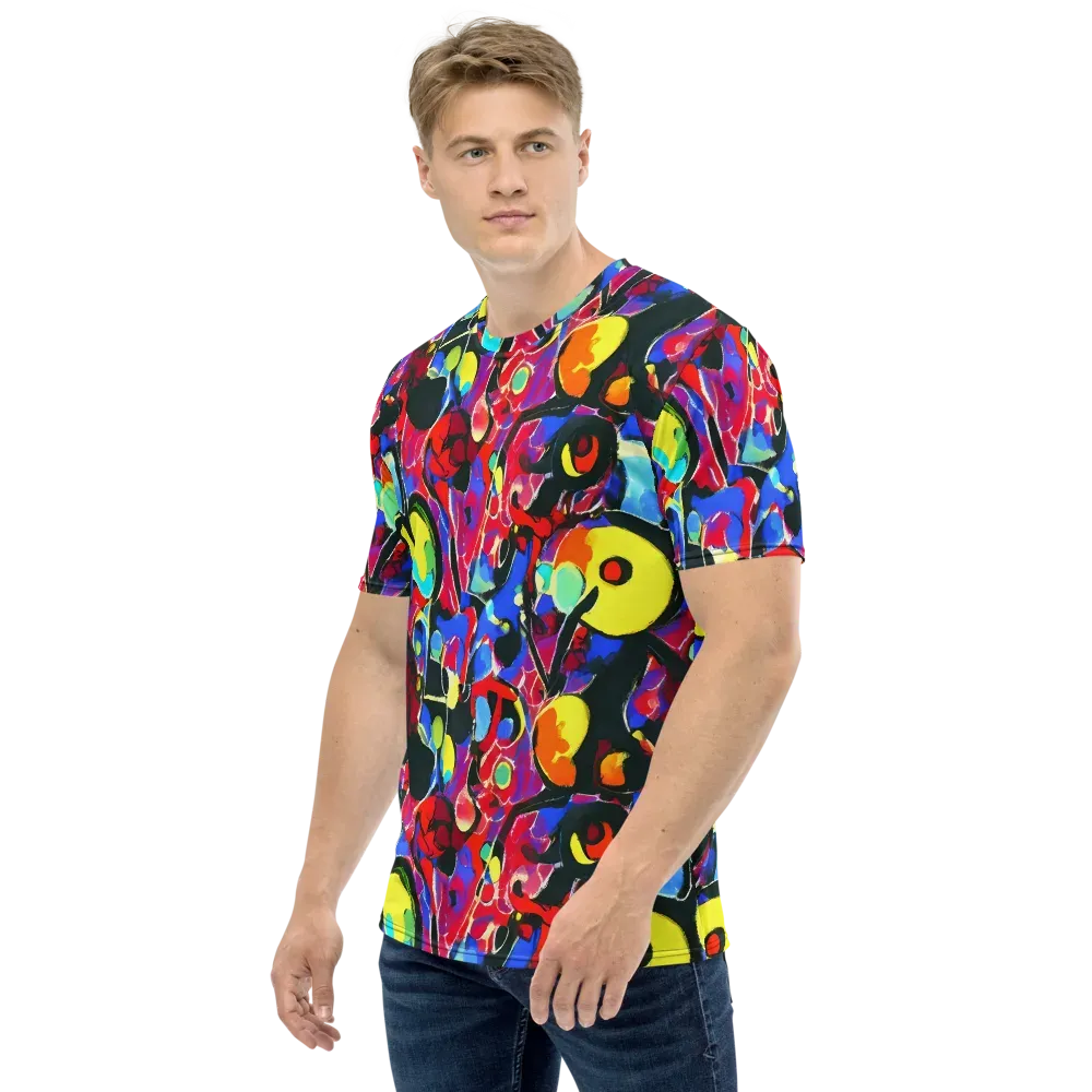 Kaleidoscope Fever on Men's Crew Neck T-Shirt — Left