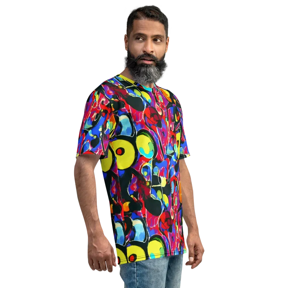 Kaleidoscope Fever on Men's Crew Neck T-Shirt — Right