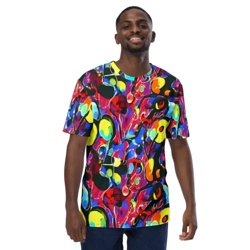 Kaleidoscope Fever on a Men's Crew Neck T-Shirt