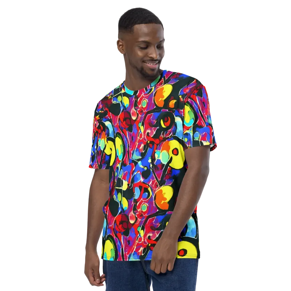 Kaleidoscope Fever on Men's Crew Neck T-Shirt — Left