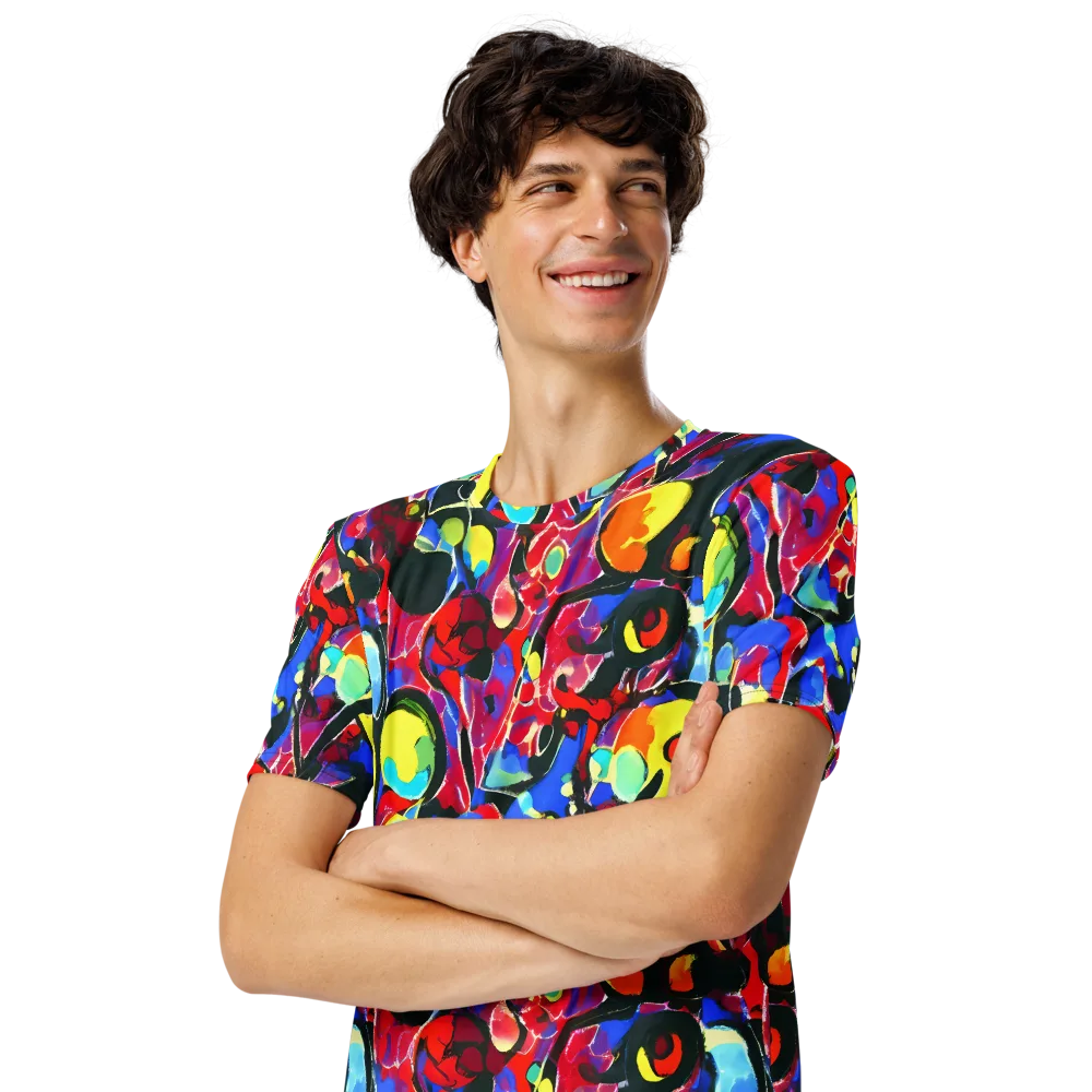 Kaleidoscope Fever on Men's Crew Neck T-Shirt — Left Front