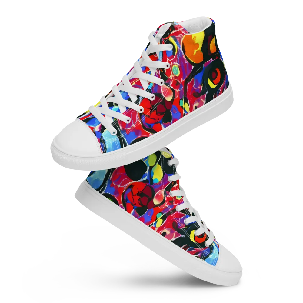 Kaleidoscope Fever on Men's High Top Canvas Shoes — Front