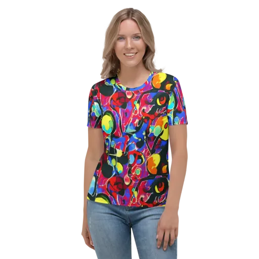 Kaleidoscope Fever on a Women's Crew Neck T-Shirt