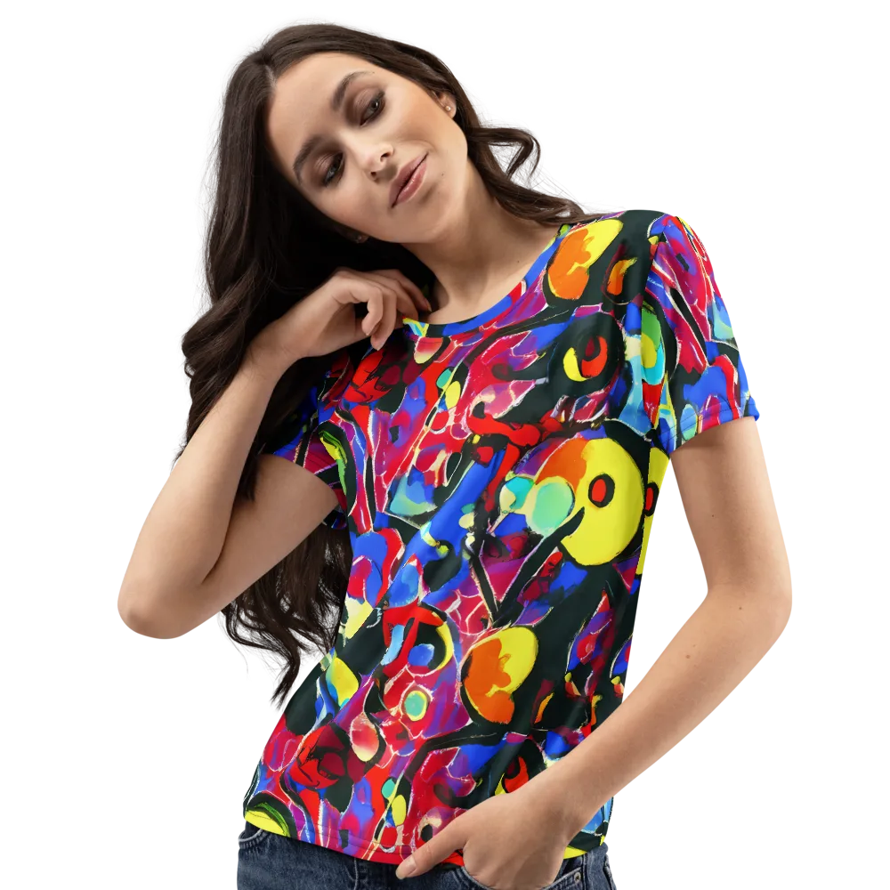 Kaleidoscope Fever on Women's Crew Neck T-Shirt — Left Front