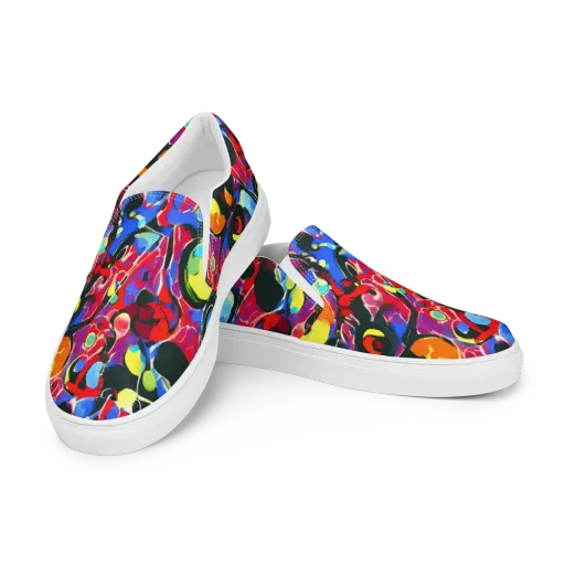 Kaleidoscope Fever on a Men's Slip-On Canvas Shoes