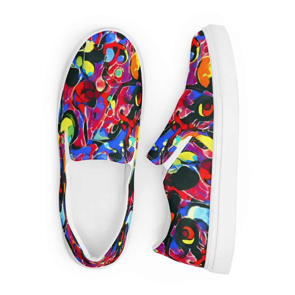 Kaleidoscope Fever on Men's Slip-On Canvas Shoes — Front