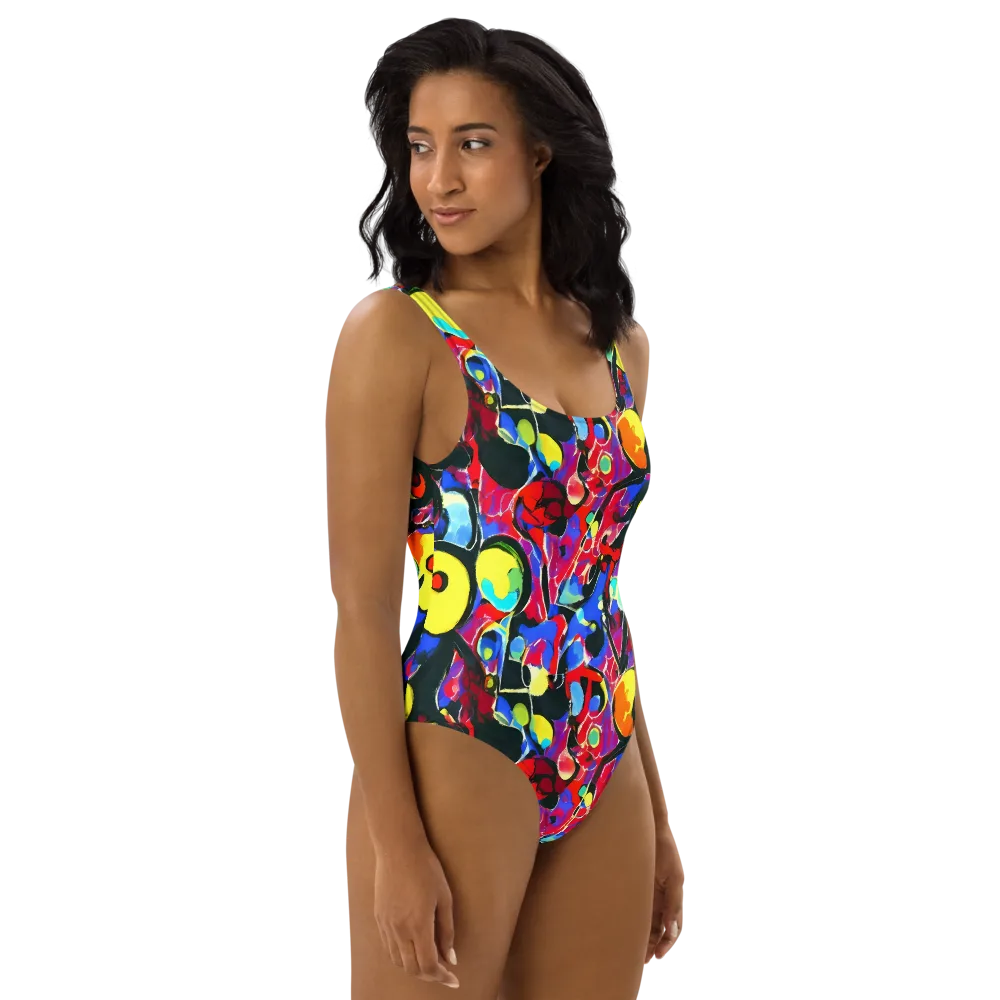 Kaleidoscope Fever on One-Piece Swimsuit — Right