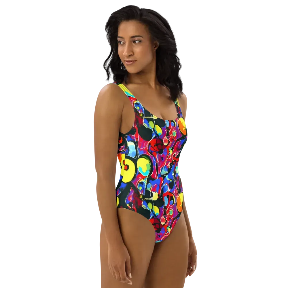 Kaleidoscope Fever on One-Piece Swimsuit — Right