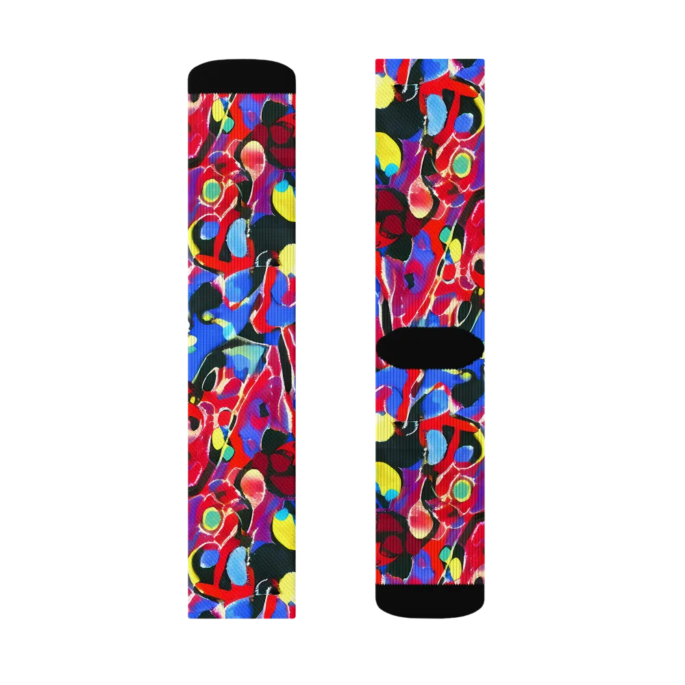 Kaleidoscope Fever on Socks — Left Sock