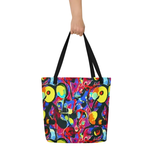 Kaleidoscope Fever on a Large Tote Bag W/ Pocket