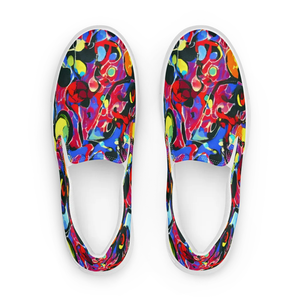 Kaleidoscope Fever on Women's Slip-On Canvas Shoes — Front