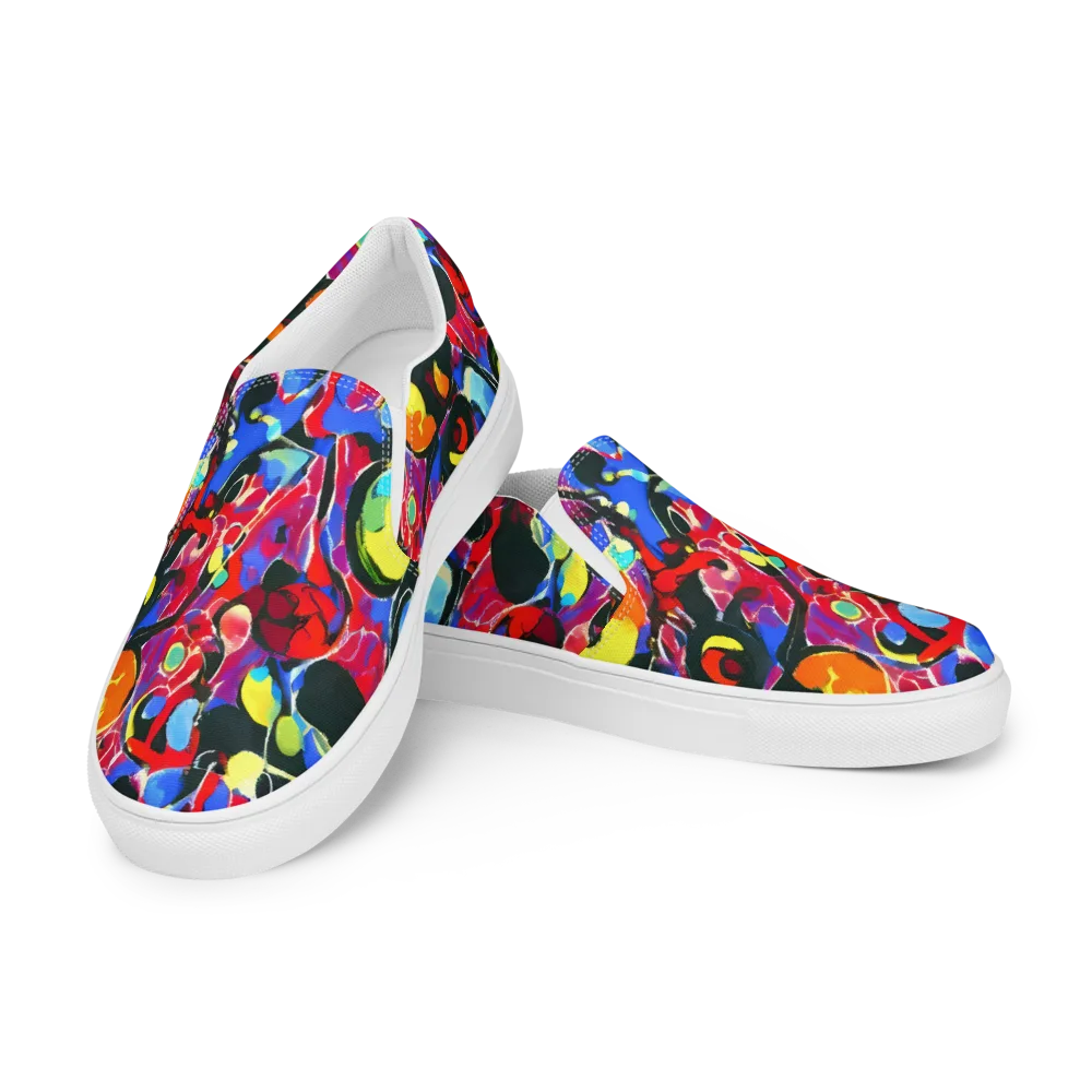 Kaleidoscope Fever on Women's Slip-On Canvas Shoes — Left Front
