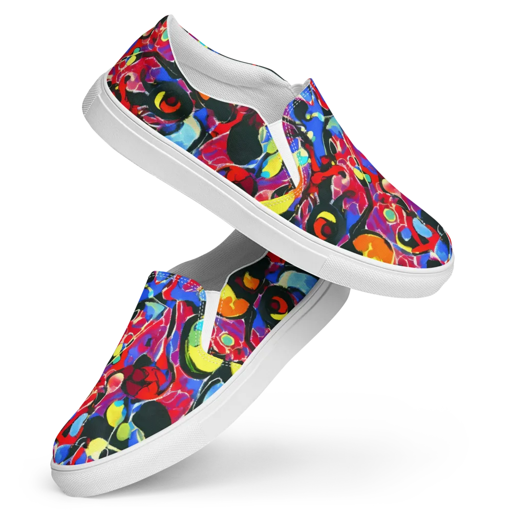 Kaleidoscope Fever on Women's Slip-On Canvas Shoes — Front