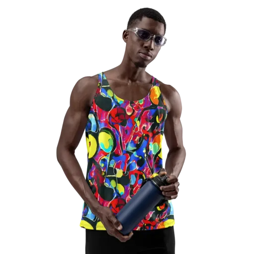Kaleidoscope Fever on a Men's Tank Top