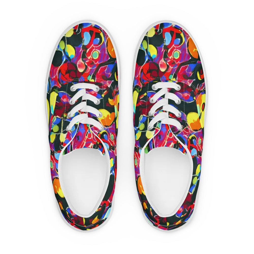 Kaleidoscope Fever on Men's Lace-Up Canvas Shoes — Front