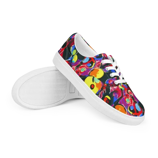 Kaleidoscope Fever on a Men's Lace-Up Canvas Shoes