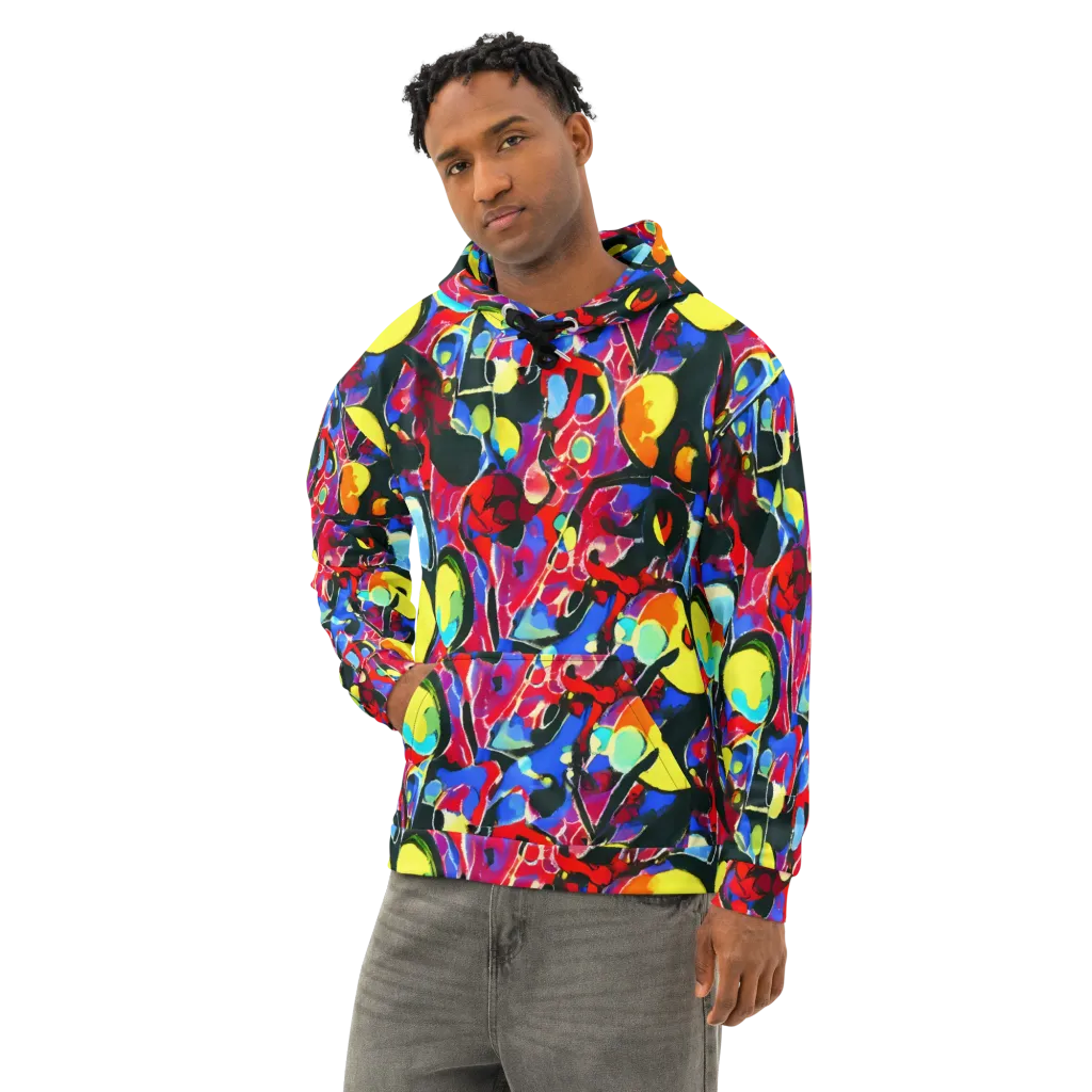 Kaleidoscope Fever on Cotton Hoodie — Left Front