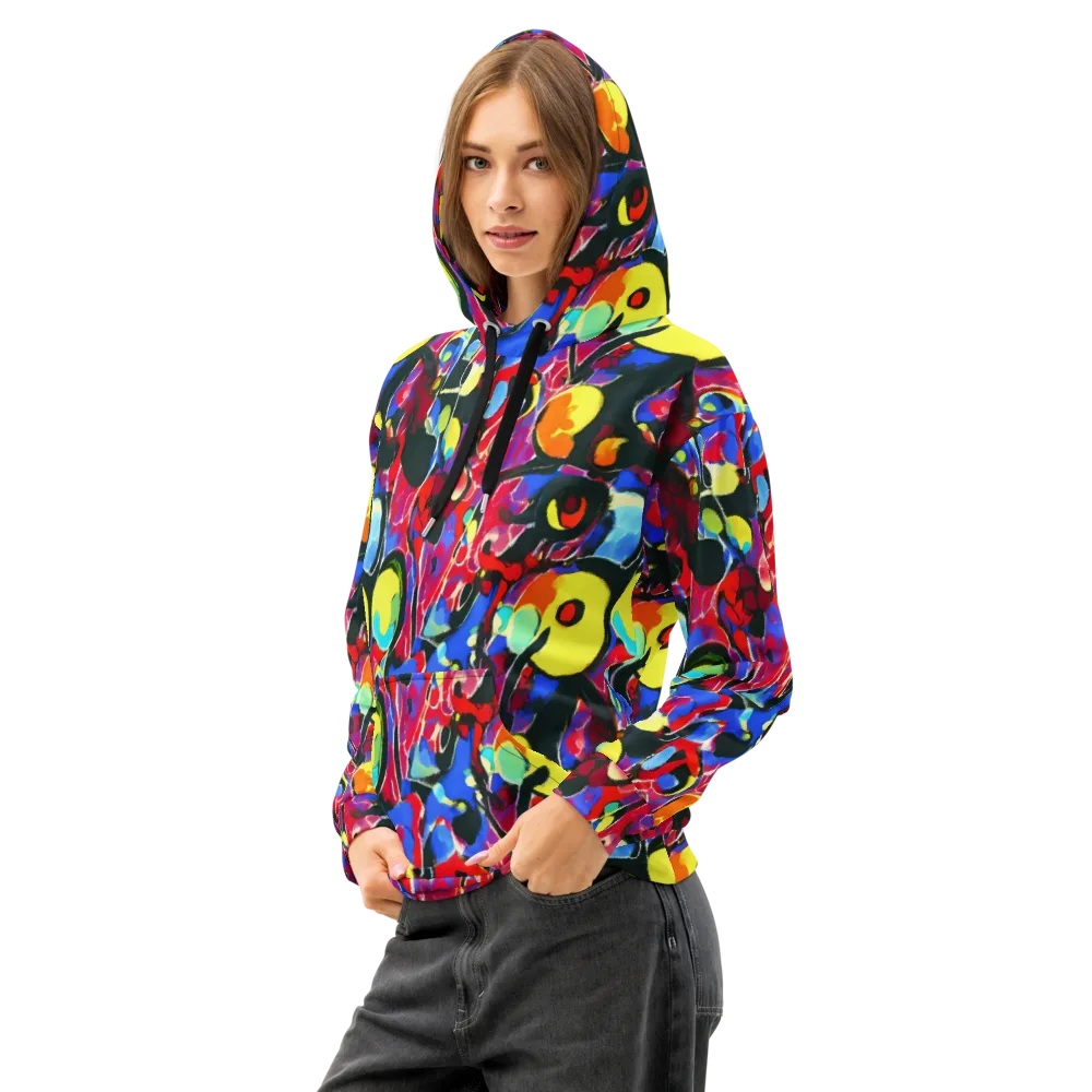 Kaleidoscope Fever on Cotton Hoodie — Left Front