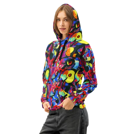 Kaleidoscope Fever on a Cotton Hoodie