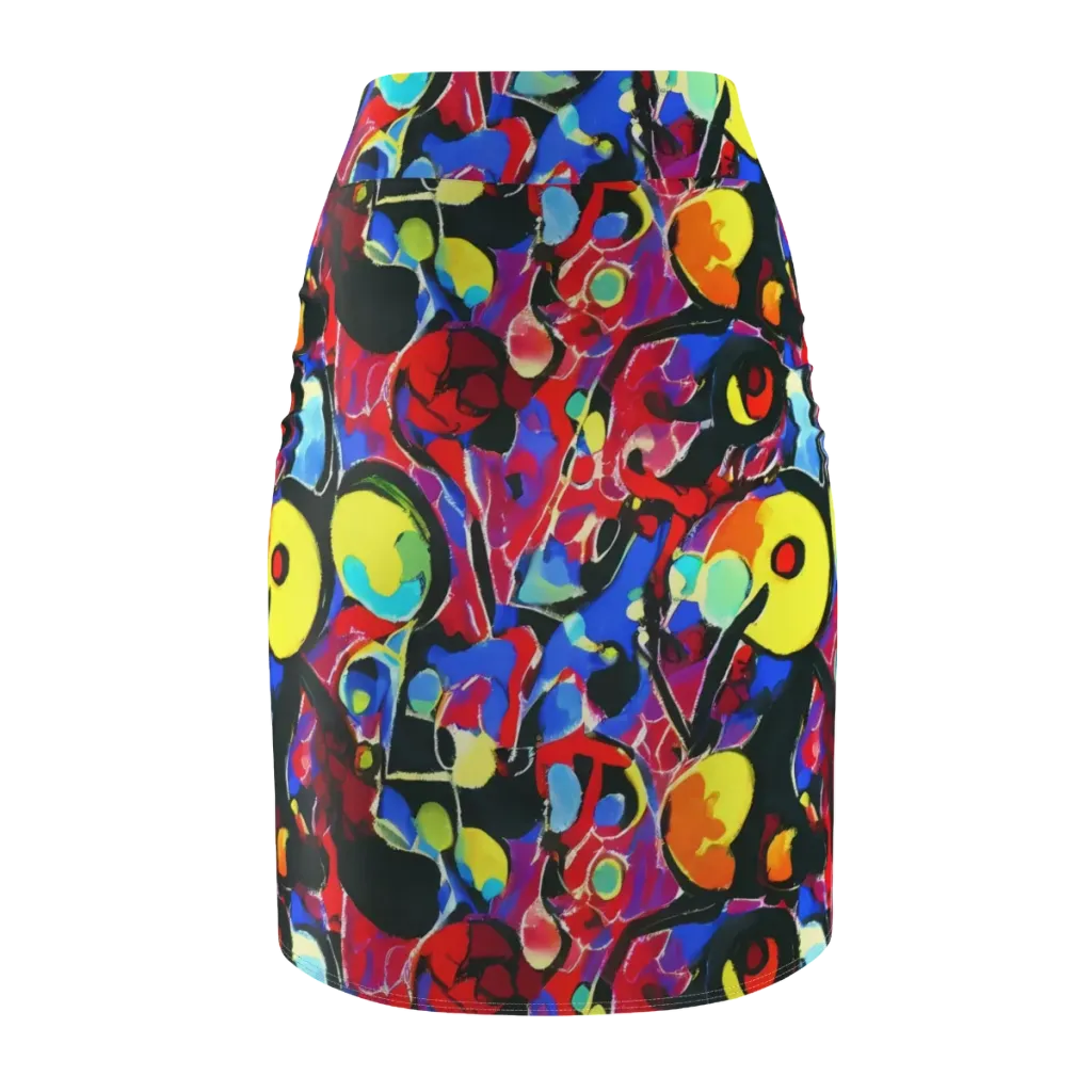 Kaleidoscope Fever on Pencil Skirt — Back