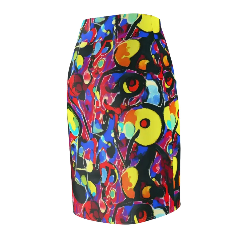 Kaleidoscope Fever on Pencil Skirt — Back Side