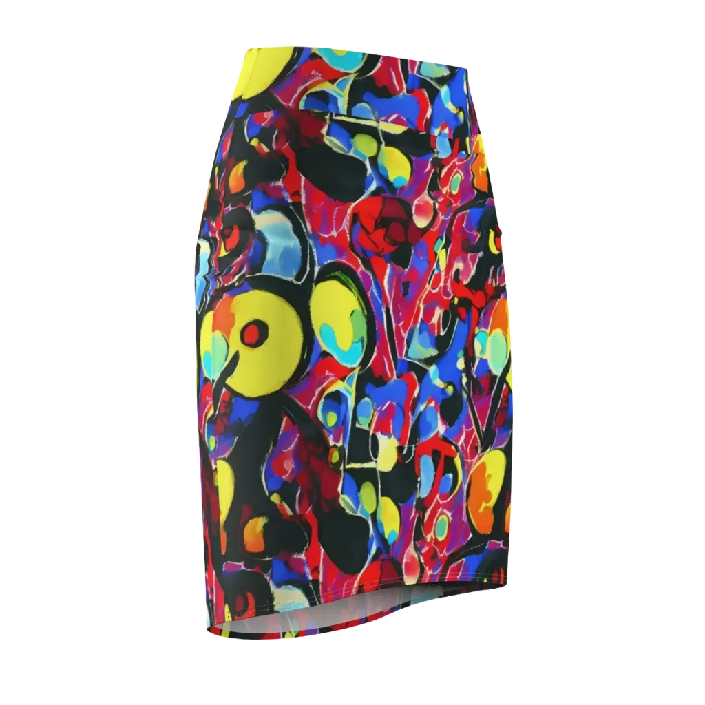Kaleidoscope Fever on Pencil Skirt — Front Side