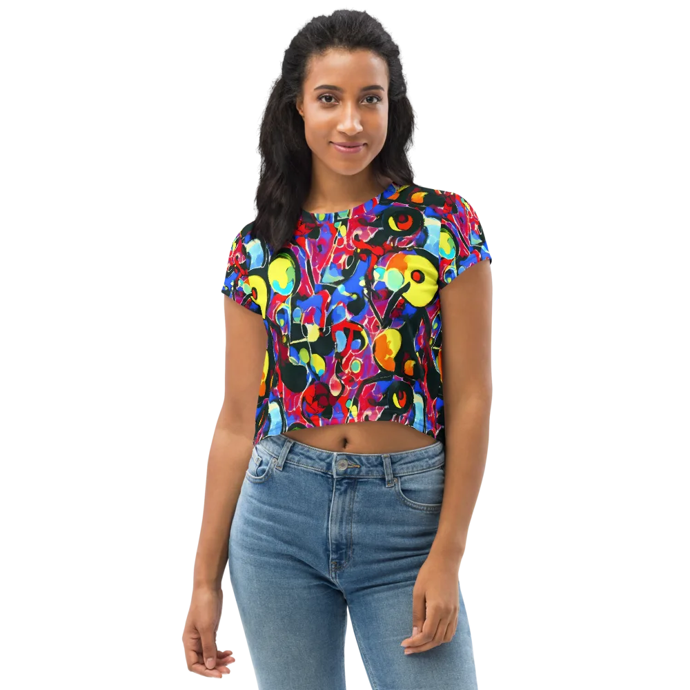 Kaleidoscope Fever on Crop Tee — Front