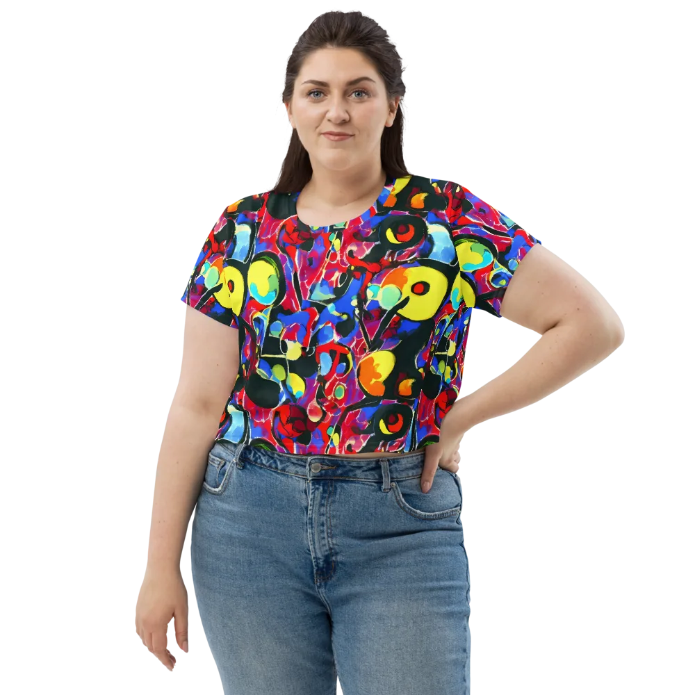 Kaleidoscope Fever on Crop Tee — Front