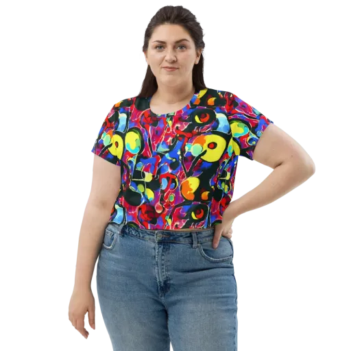 Kaleidoscope Fever on a Crop Tee