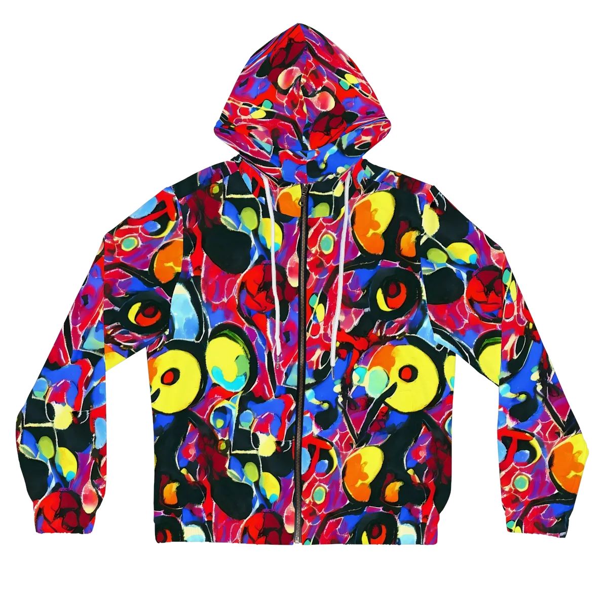 Kaleidoscope Fever on Women's Full-Zip Hoodie — Front