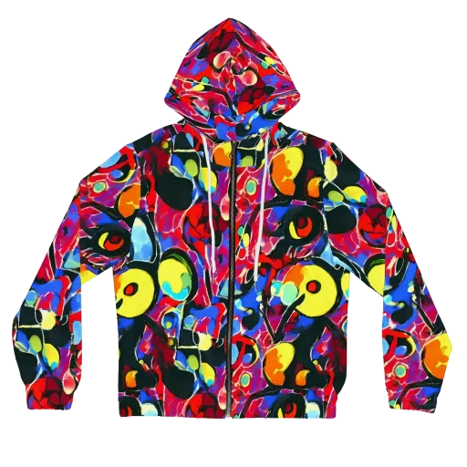Kaleidoscope Fever on a Women's Full-Zip Hoodie